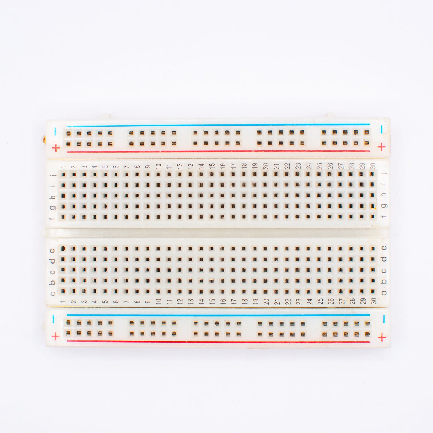 High quality half-sized breadboard, 400pts, view from the top