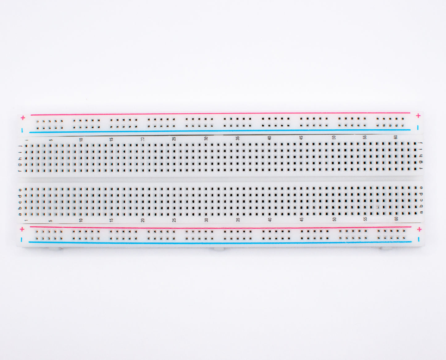 High quality full-sized breadboard, 830pts, view from the top