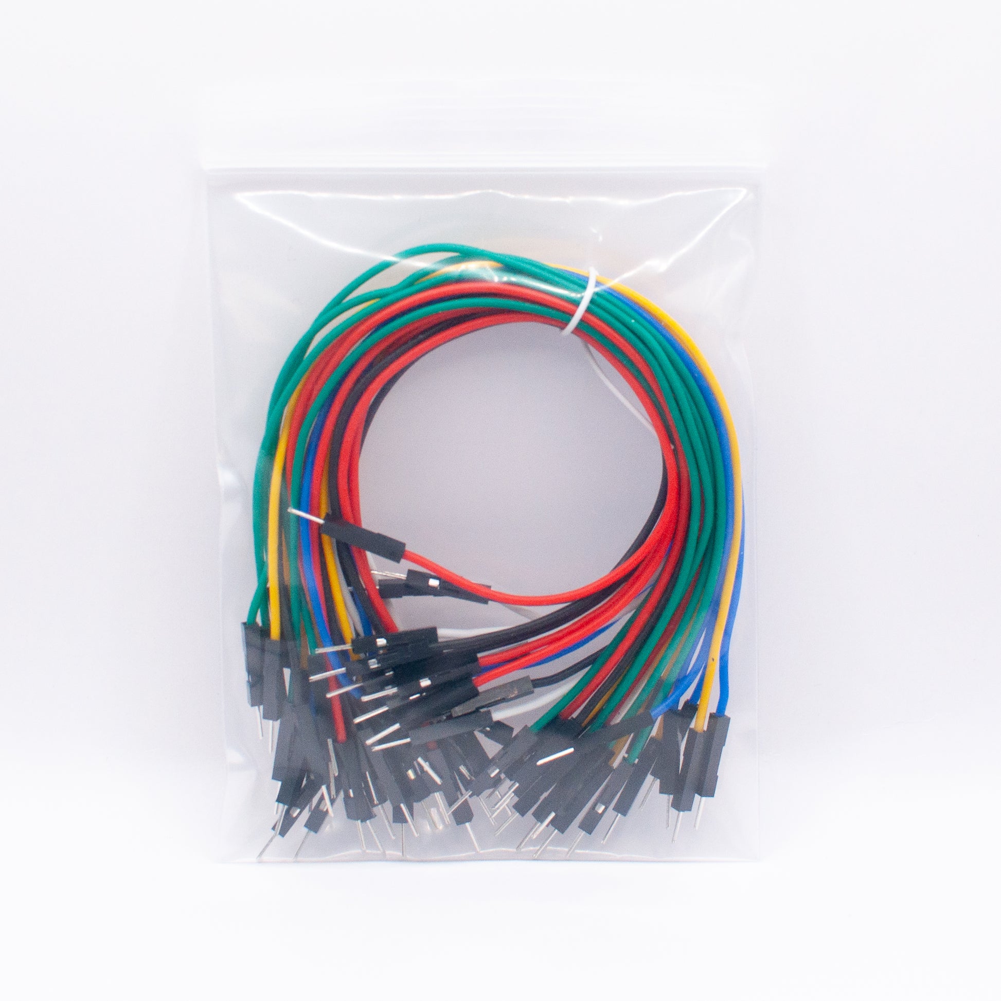 Multicolor plug-plug silicone dupont wires, 30 pcs, in zip-lock bag