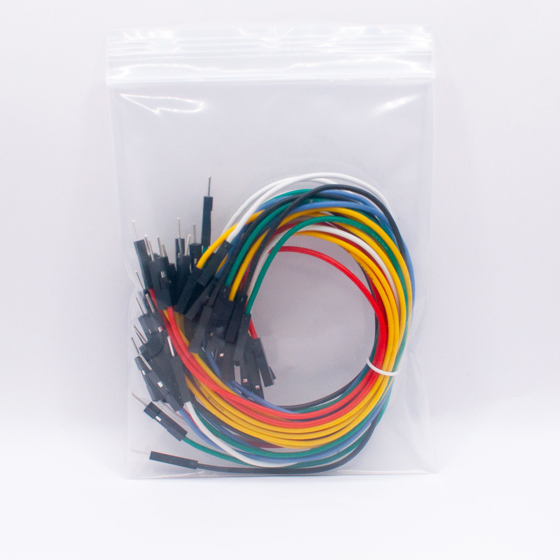 Multicolor socket-plug silicone dupont wires, 30 pcs, in zip-lock bag