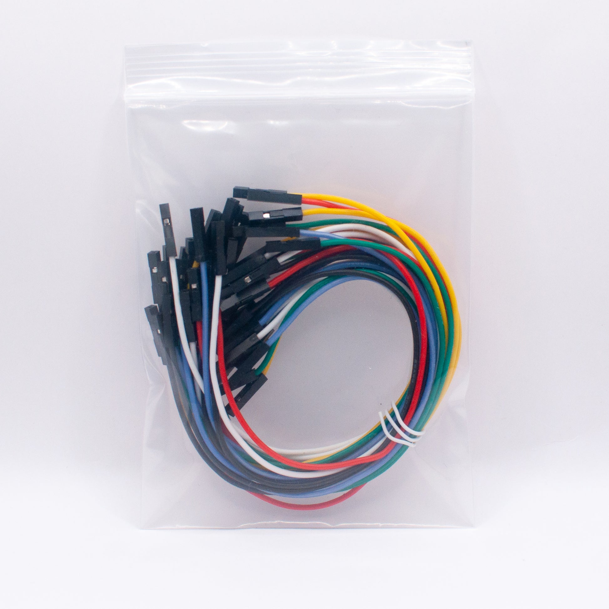 Multicolor socket-socket silicone dupont wires, 30 pcs, in zip-lock bag