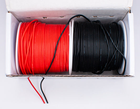 Silicone wires, 26 AWG, red/black, 50m