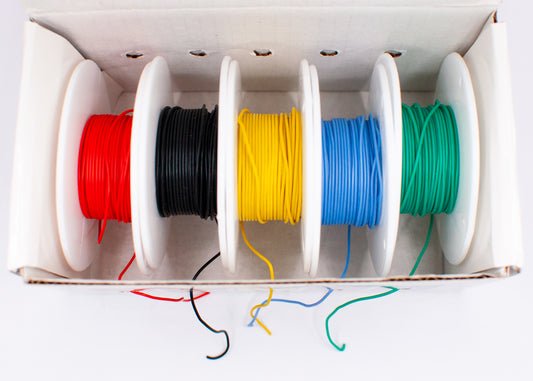 Silicone wires, 30 AWG, 5 colors, 10m